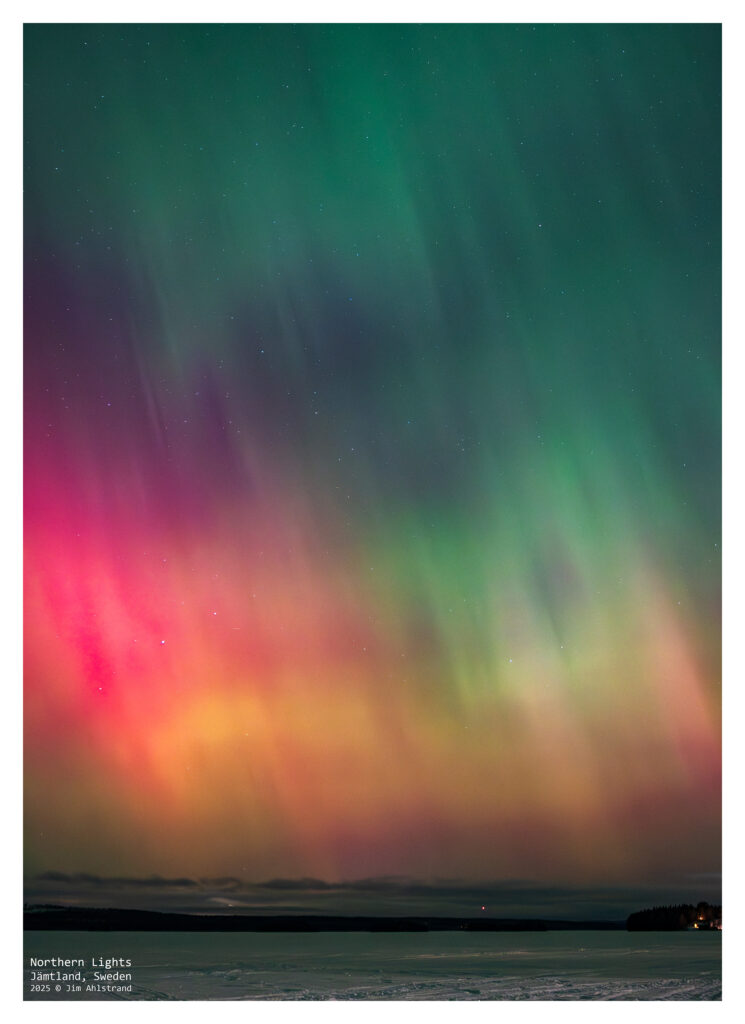 northern lights over a frozen lake
